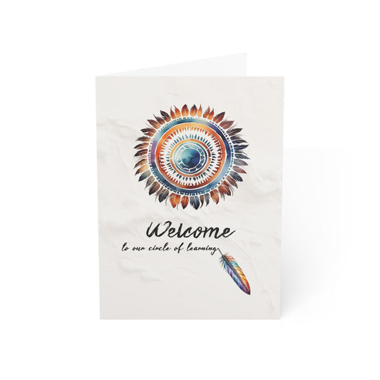 A Circular Motif Welcome Card (10, 30, and 50pcs)